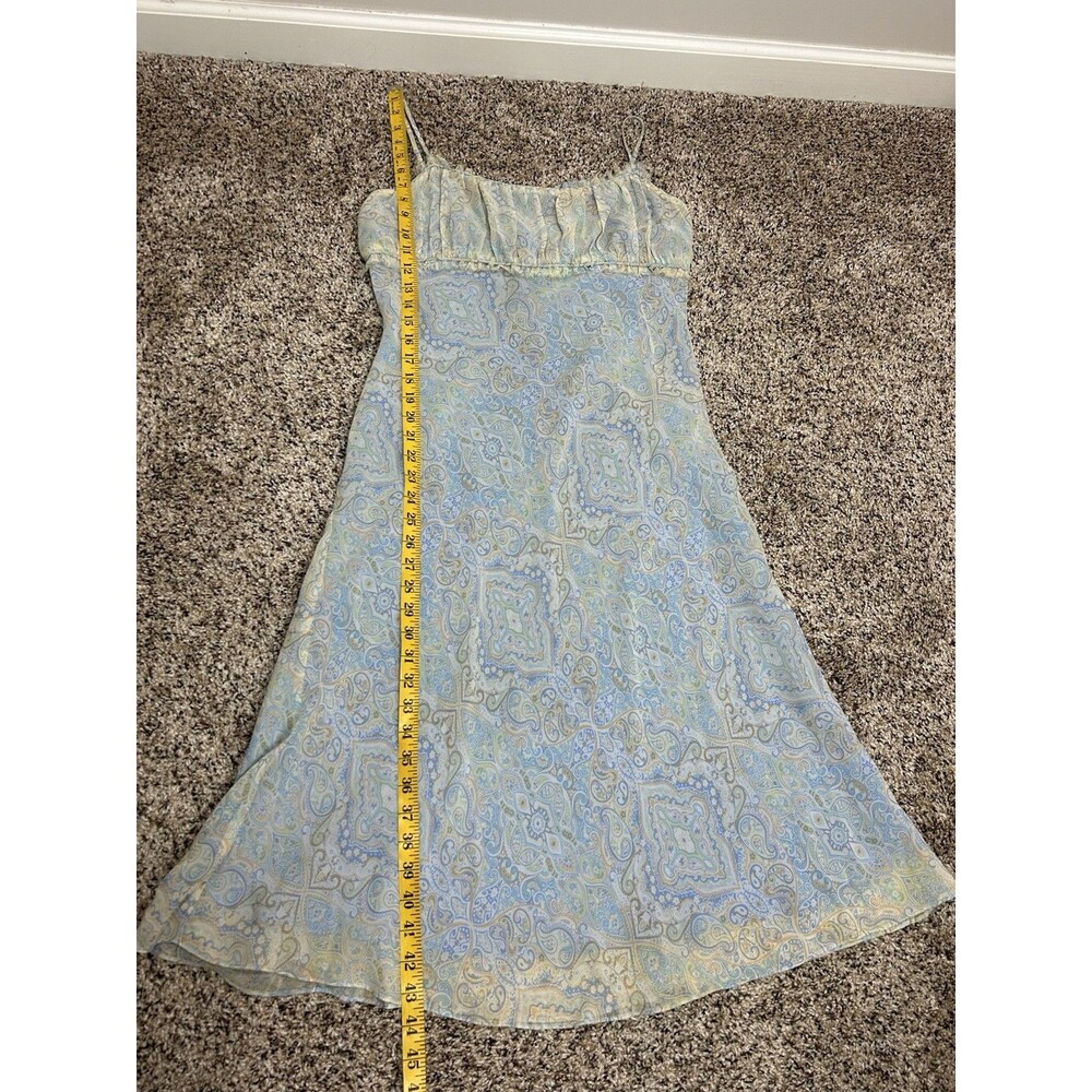 Vintage Express Paisley Milkmaid 100% Silk Dress Size 11/12 Y2K Fairy - Picture 10 of 10